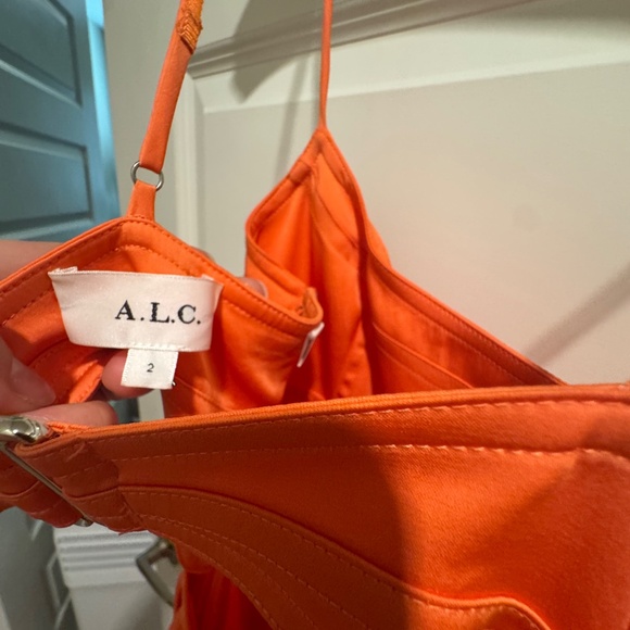 ALC Pleated Orange Dress - Picture 3 of 6